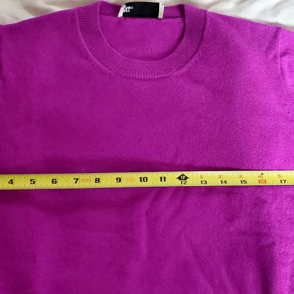 Tory Burch Cashmere Crewneck Sweater Bright Magenta size medium - Picture 6 of 10